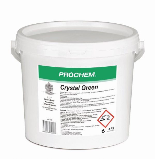 prochem crystal green heavy duty non-ionic carpet cleaner 4kg bucket