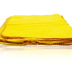 pack of 10 yellow dusters with red edging