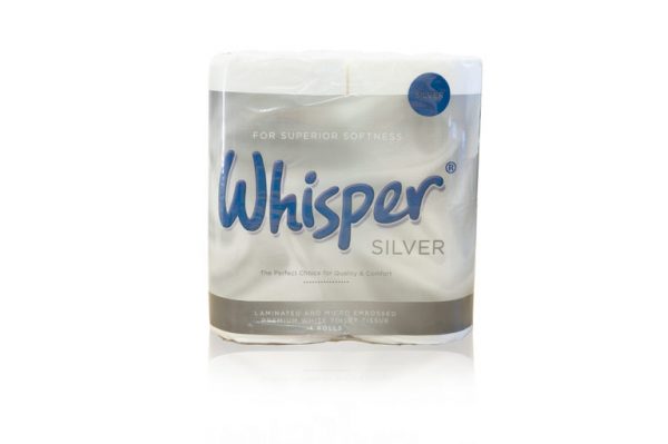 premium whisper silver toilet roll